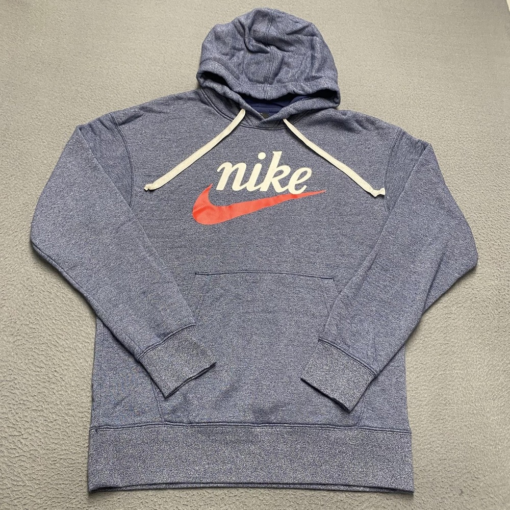 Nike Hoodie Mens Small‎ Blue Pullover Sweatshirt Swoosh Logo Athletic BV2933-410